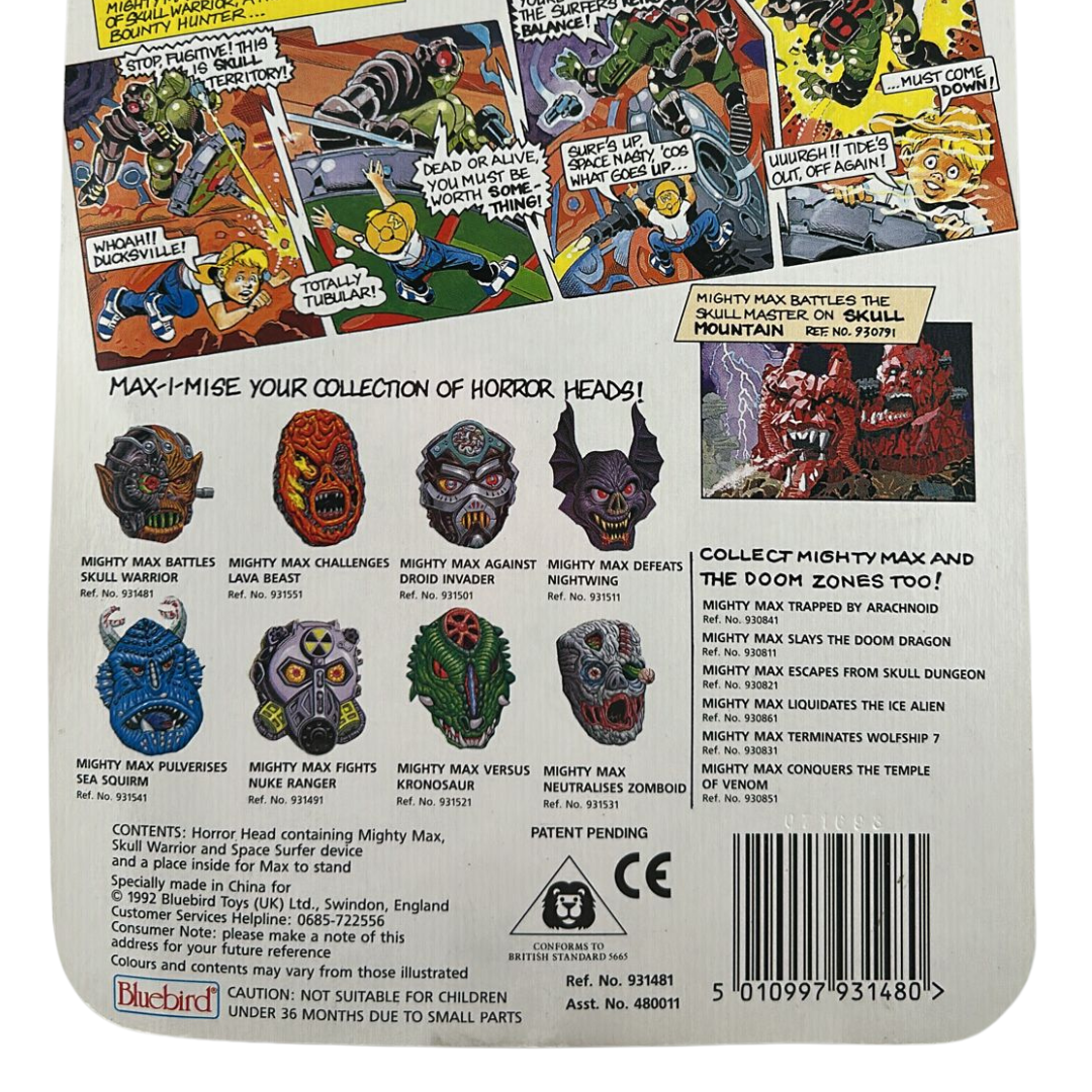 Mighty Max Battles Skull Warrior Horror Heads mint on card MOC on Bluebird card