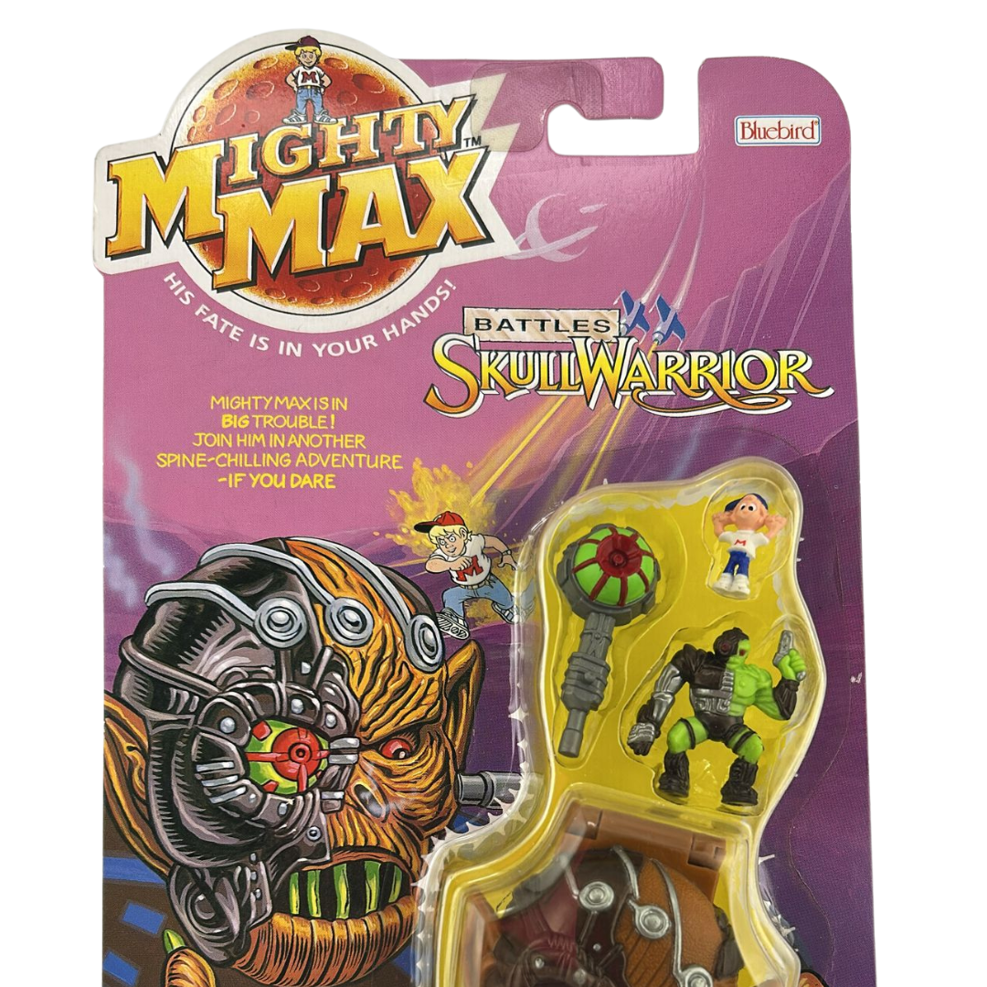 Mighty Max Battles Skull Warrior Horror Heads mint on card MOC on Bluebird card