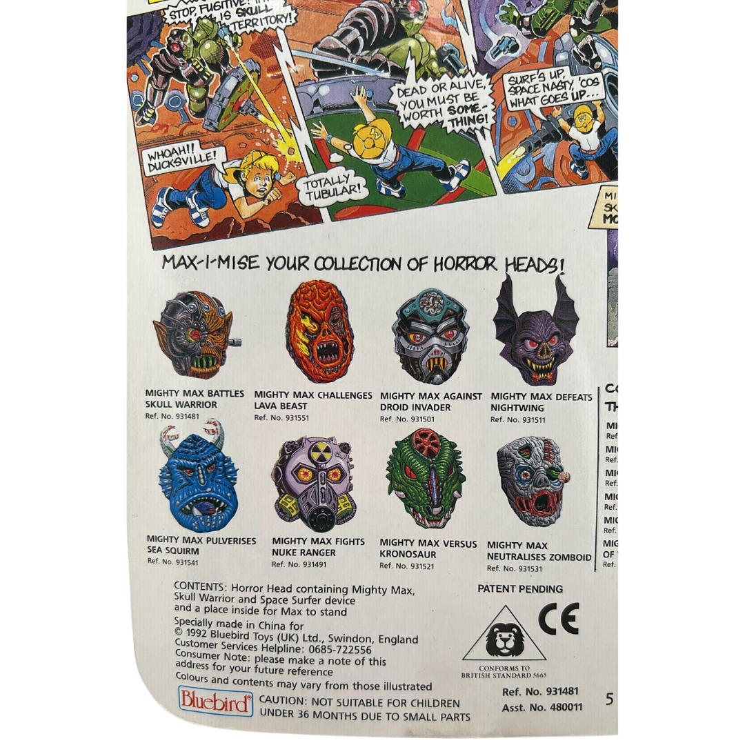 Mighty Max Battles Skull Warrior Horror Heads mint on card MOC on Bluebird card
