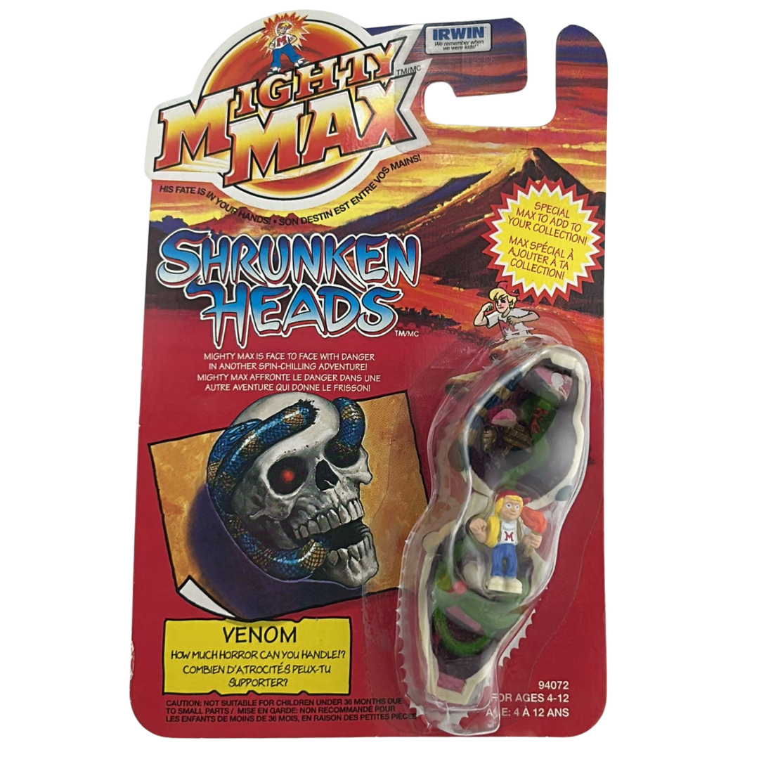Mighty Max Venom Shrunken Heads MOC on Canadian card Irwin toys 142