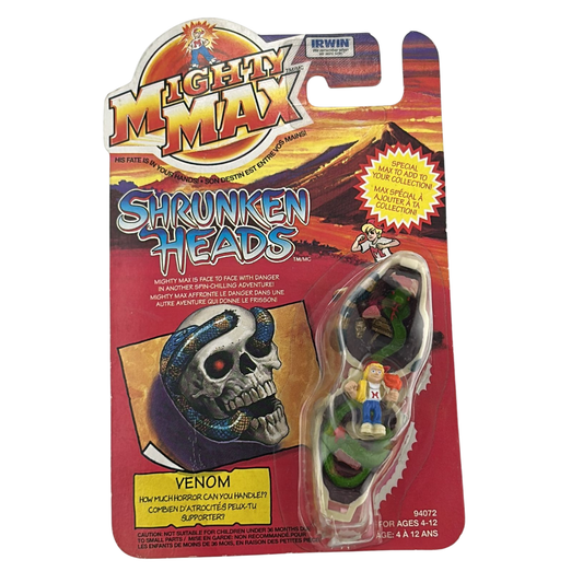 Mighty Max Venom Shrunken Heads MOC on Canadian card Irwin toys
