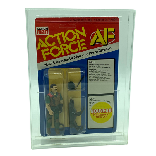 Palitoy Action Force GI Joe Mutt and Junkyard MOC and with display case 142