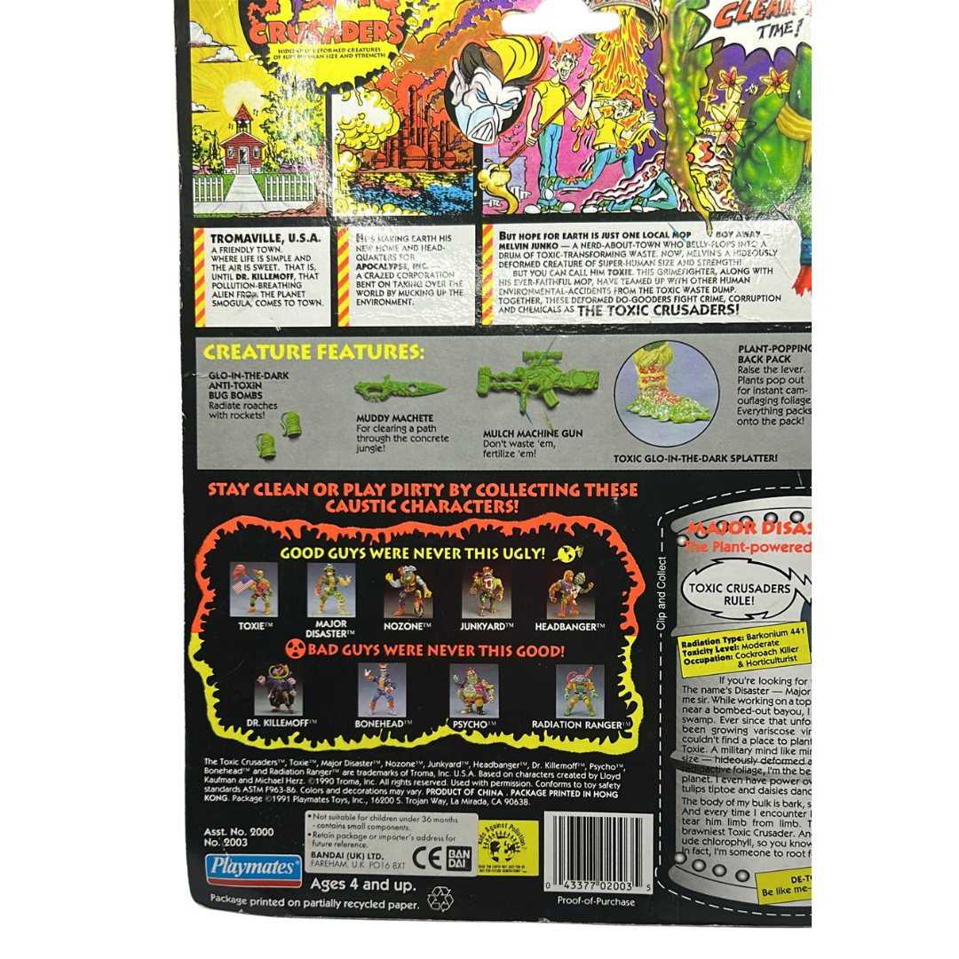 Toxic Crusaders Major Disaster cardback 1991 Playmates backing card 885