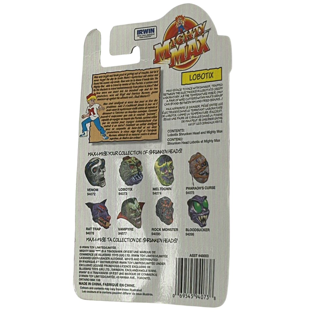Mighty Max Lobotix Shrunken Heads MOC on Canadian card Irwin toys