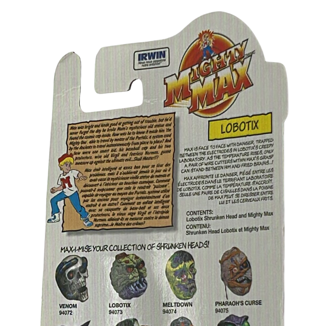 Mighty Max Lobotix Shrunken Heads MOC on Canadian card Irwin toys