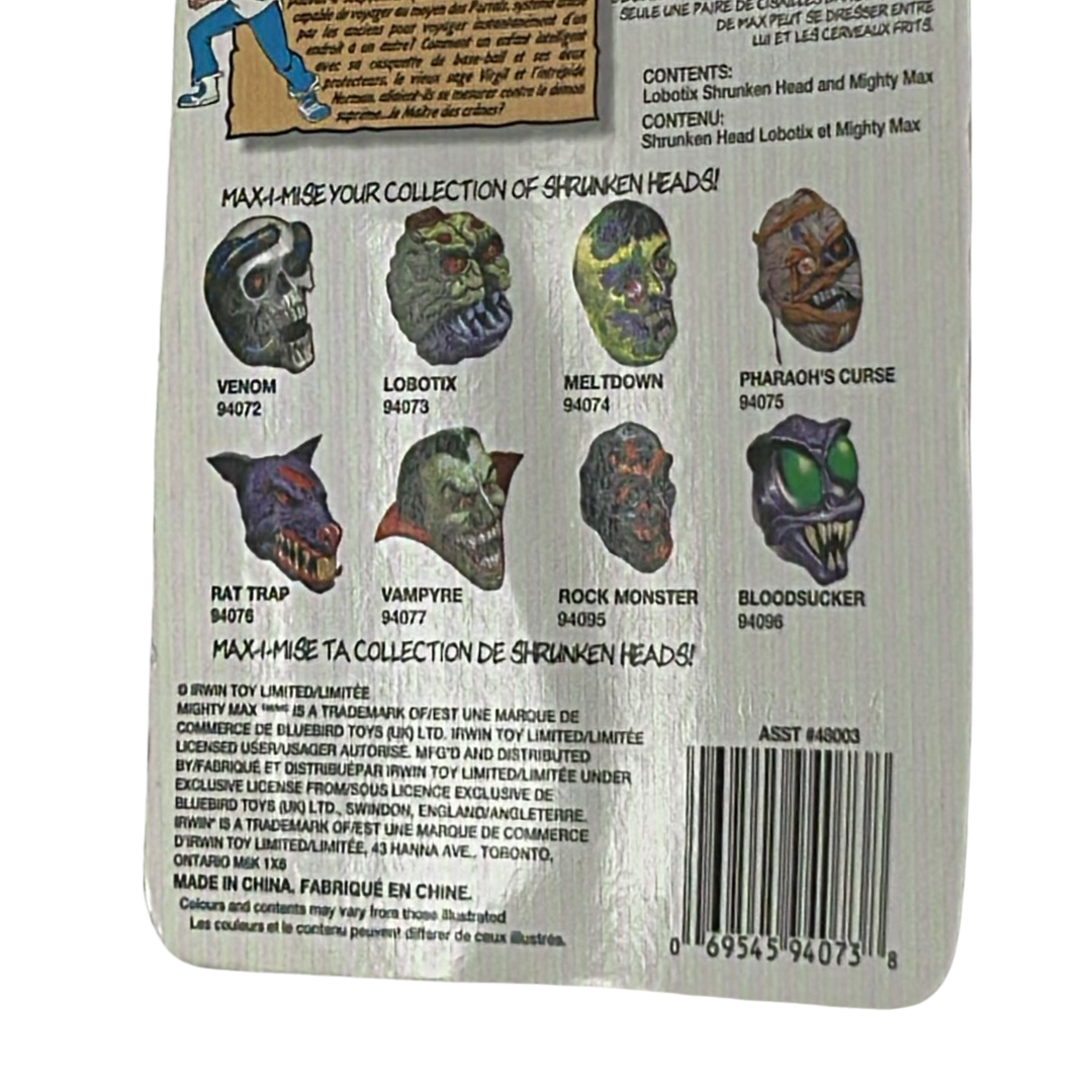 Mighty Max Lobotix Shrunken Heads MOC on Canadian card Irwin toys