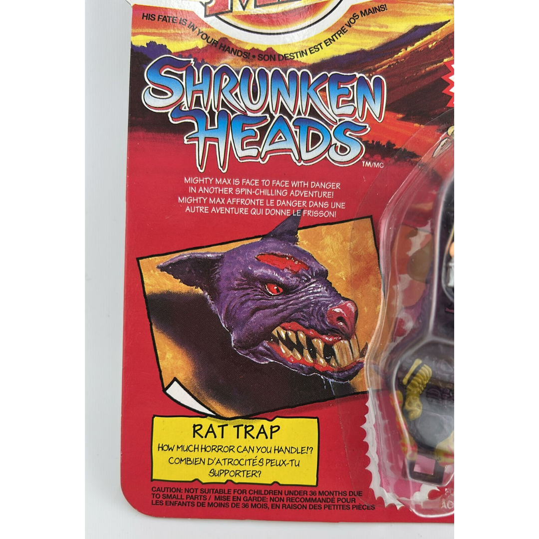 Mighty Max Rat Trap Shrunken Heads MOC on Canadian card Irwin toys