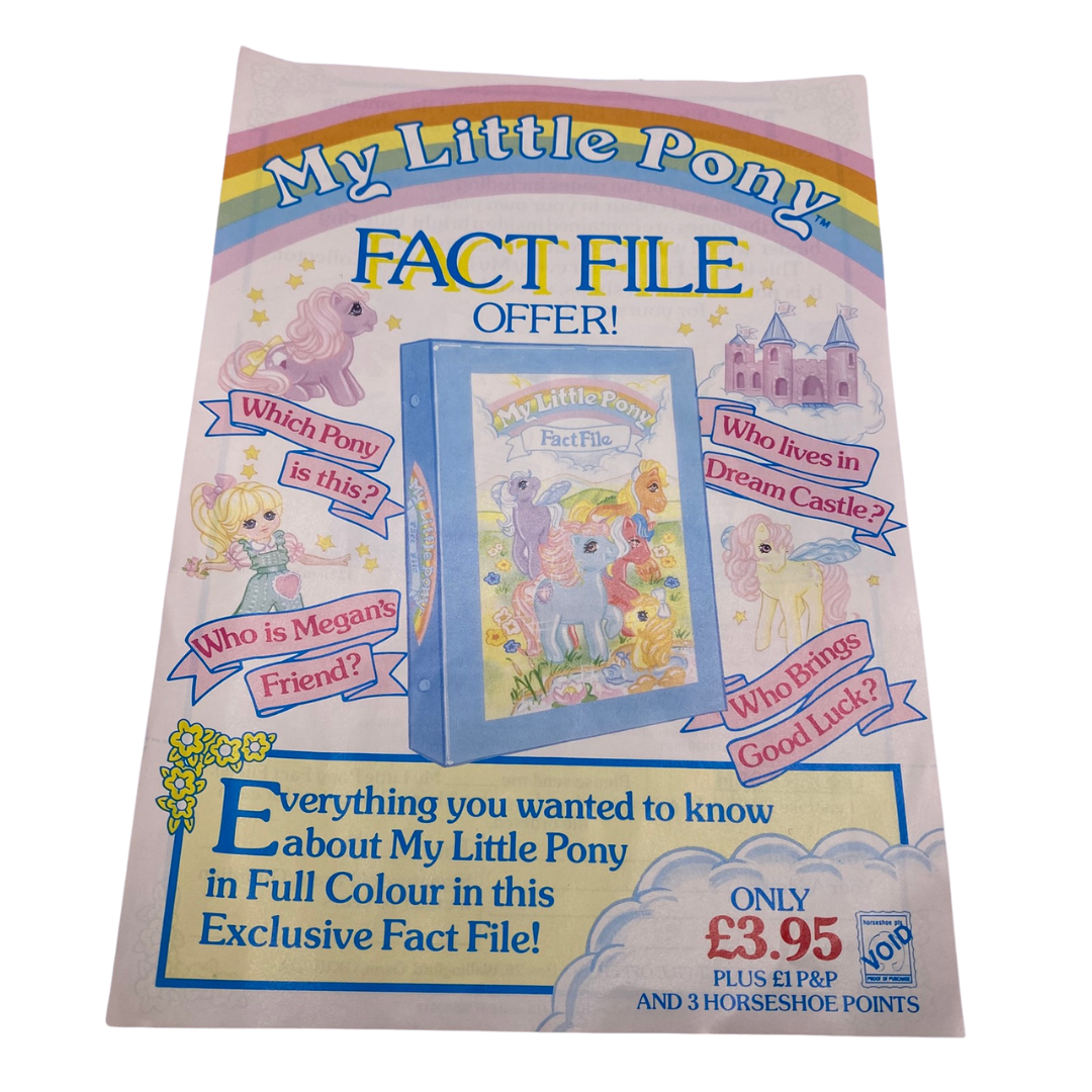 G1 My Little Pony Fact File offer original leaflet 1988 United Kingdom 332-2