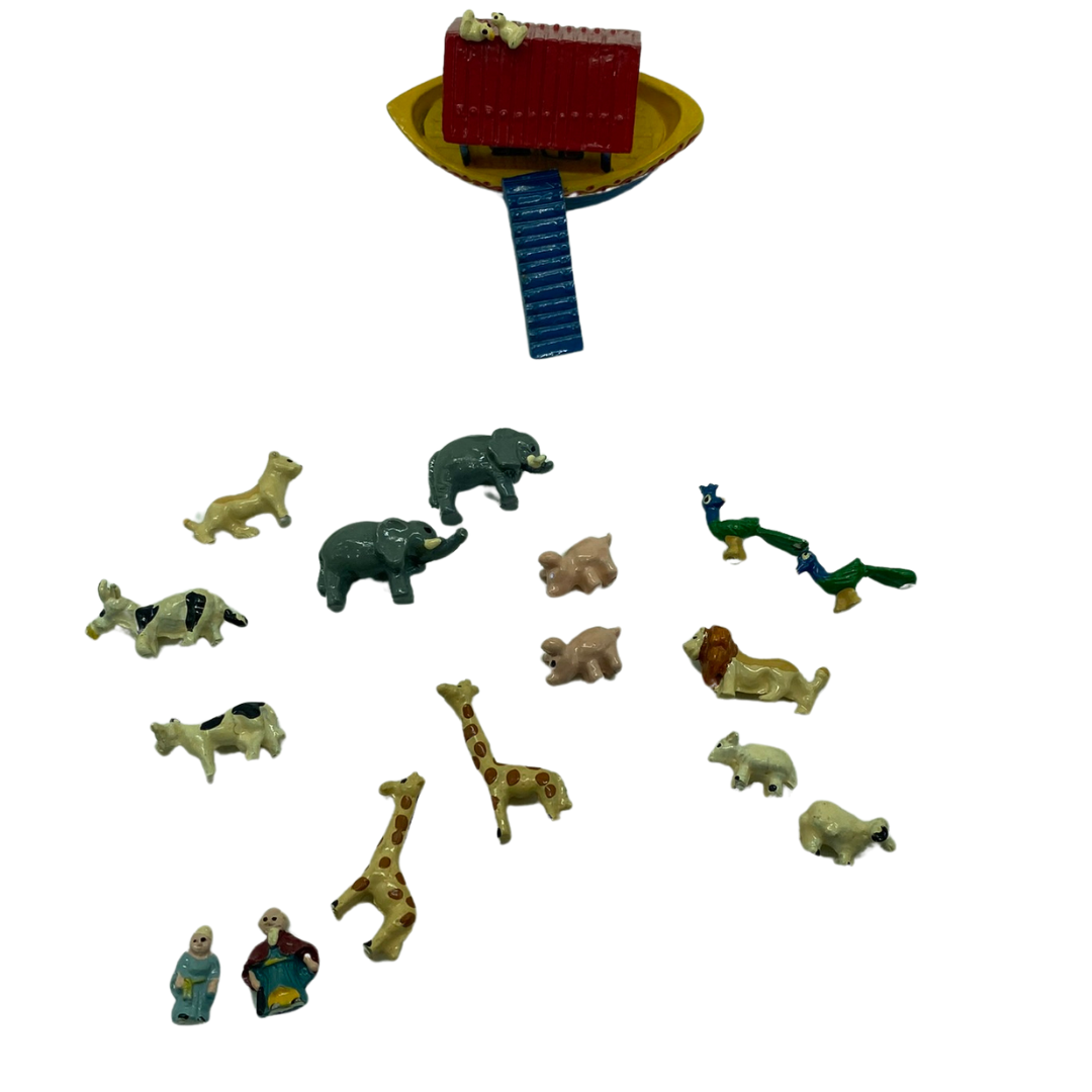 Vintage Warwick Hand Painted Noah's Ark Miniatures with box 1:12