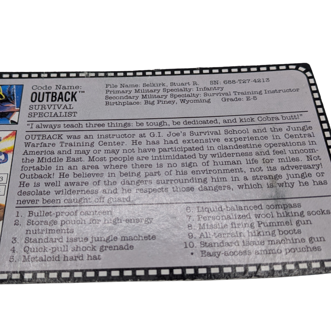 G.I. Joe,  Action Force Outback V4 Battlecorps filecard 939