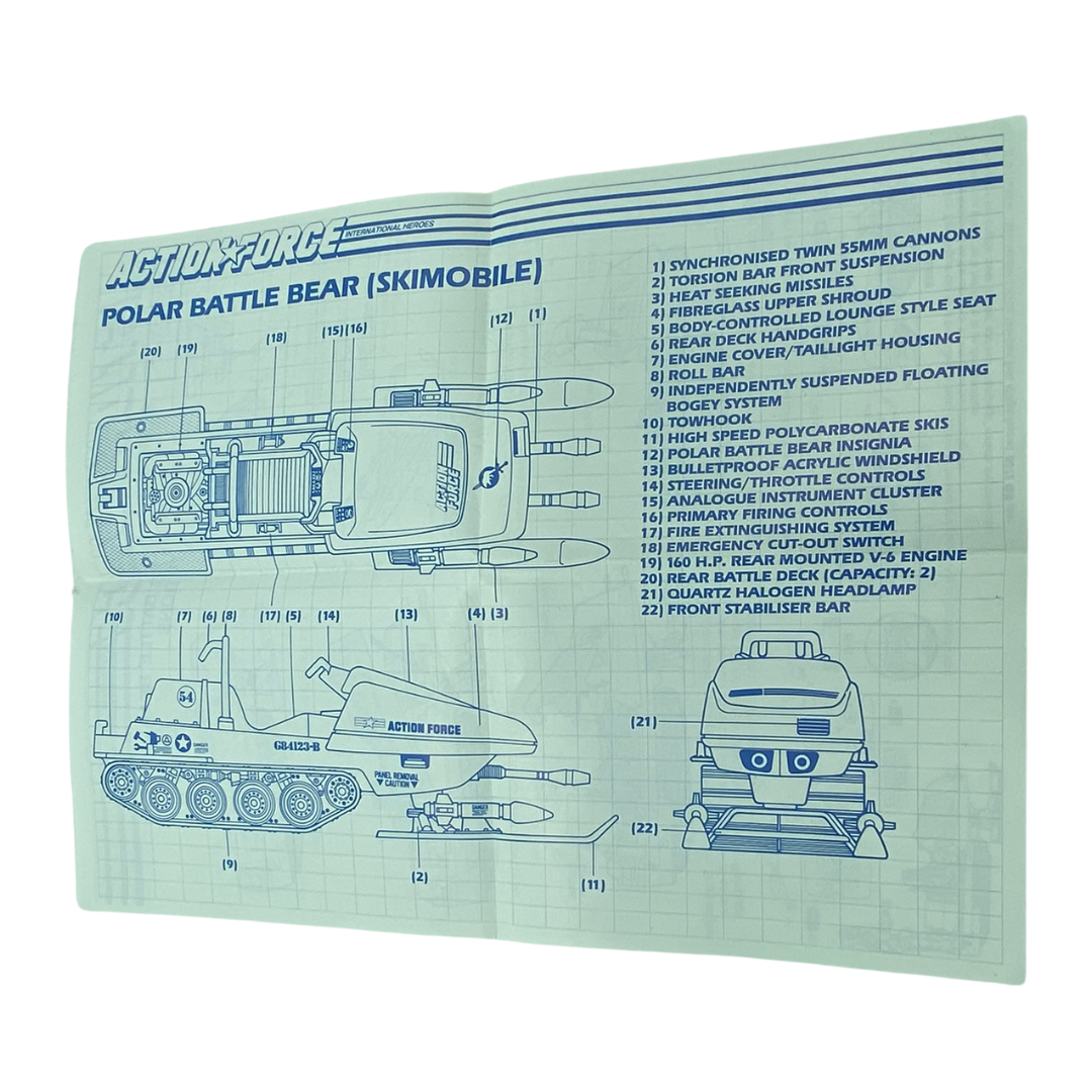 GI Joe, Action Force Polar Battle Bear Skimobile blueprints instructions 129
