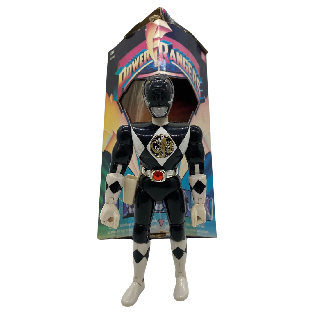 Power Rangers Black Ranger Zach with box by Bandai
