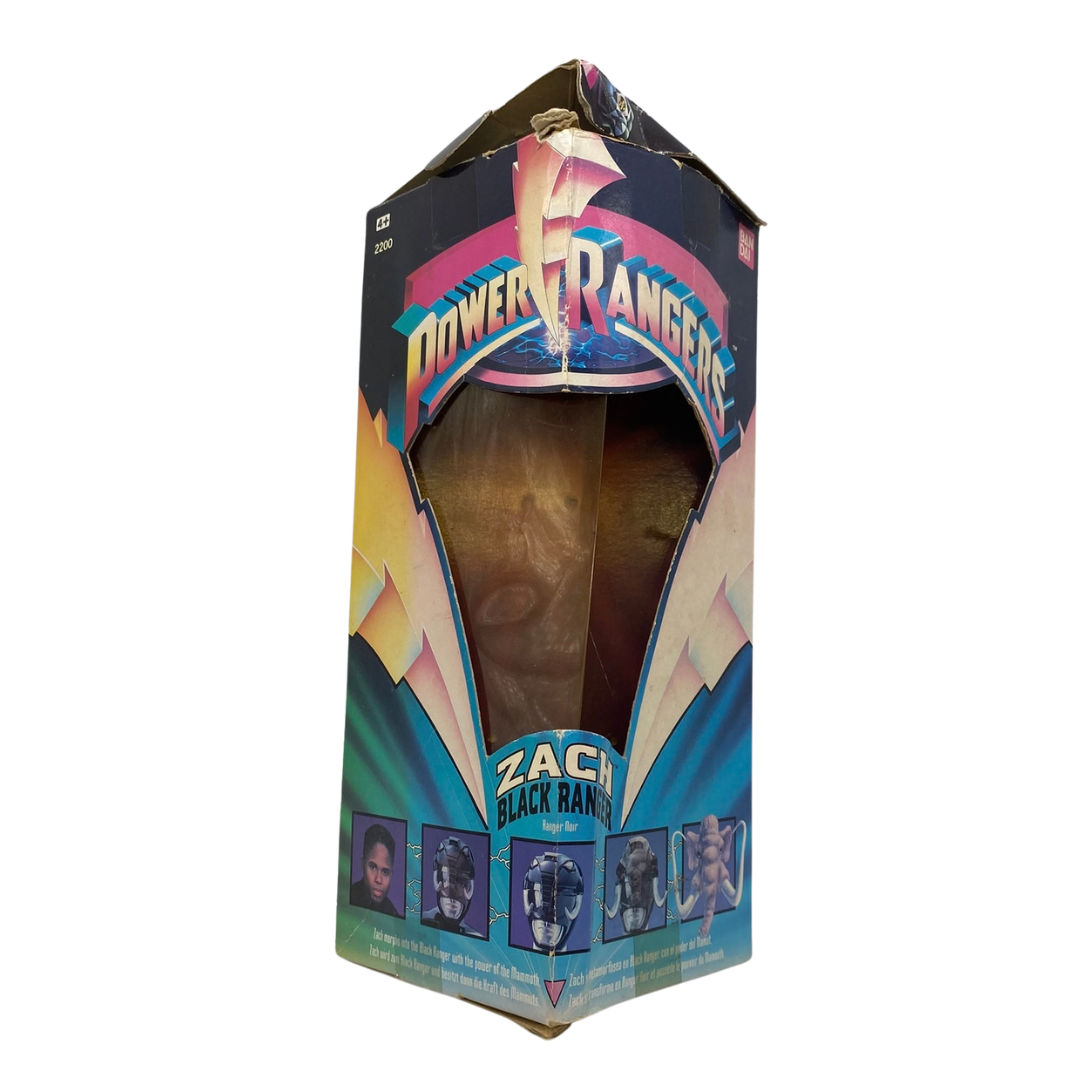 Power Rangers Black Ranger Zach with box by Bandai