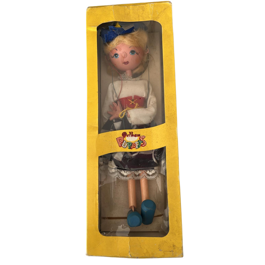 Pelham Puppets Mitzi marionette in box blue hat