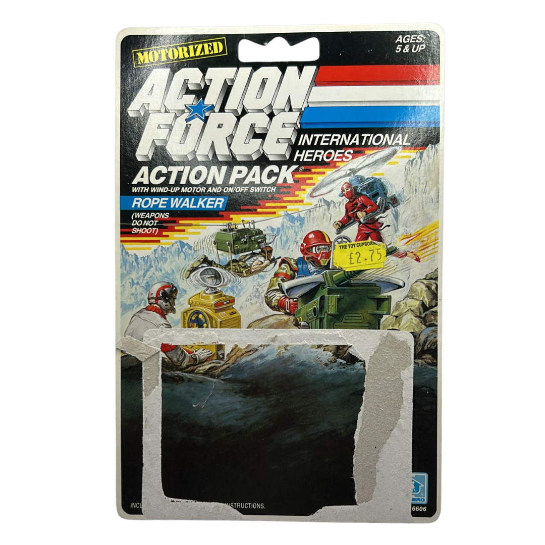 GI Joe, Action Force Rope Walker original cardback filecard backing card