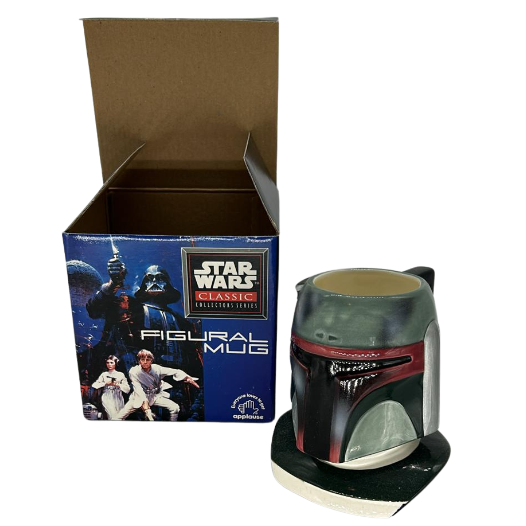 Applause Star Wars Boba Fett Figural Ceramic Mug in box with certificate