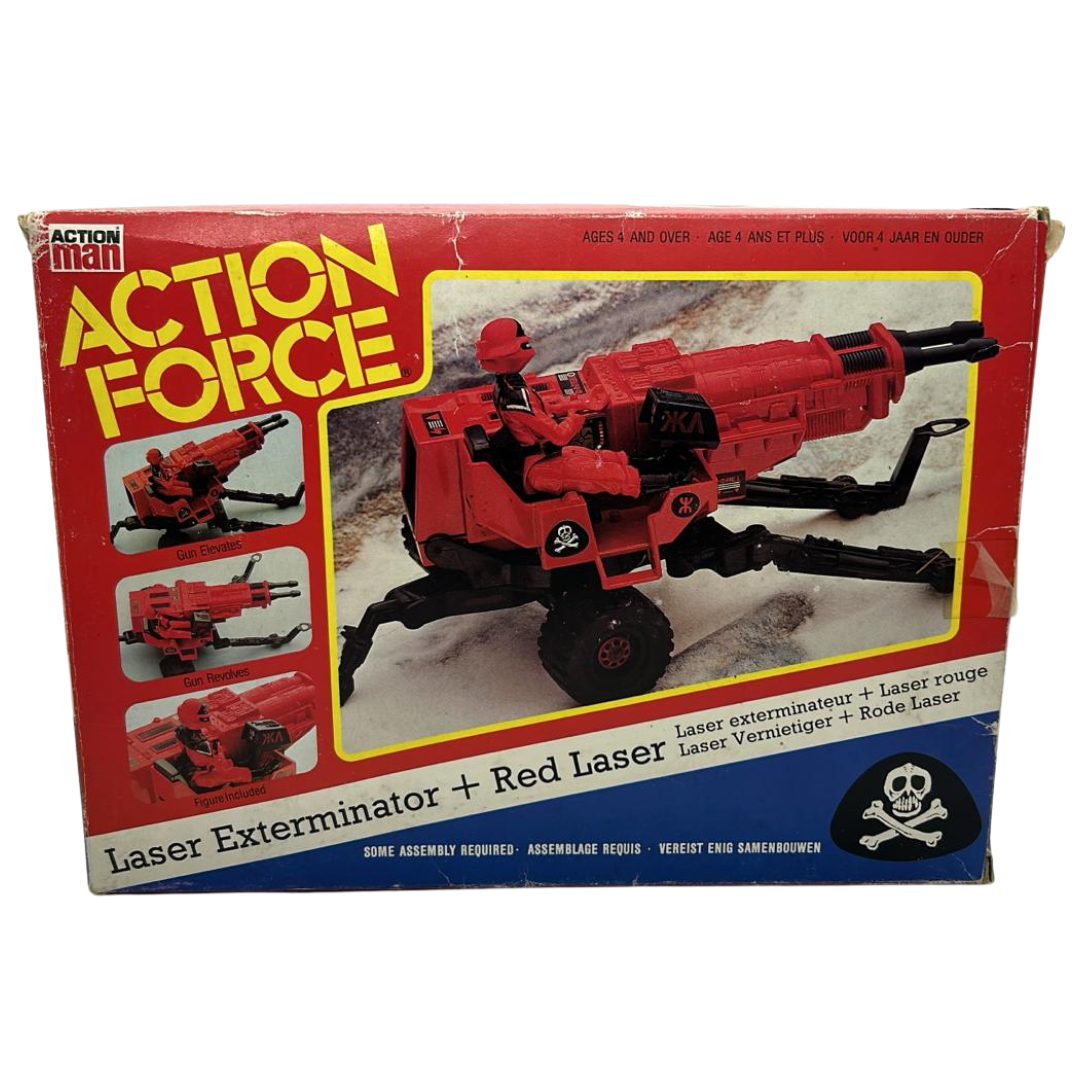 Action Force Laser Exterminator & Red Laser complete box figure bubble & inserts