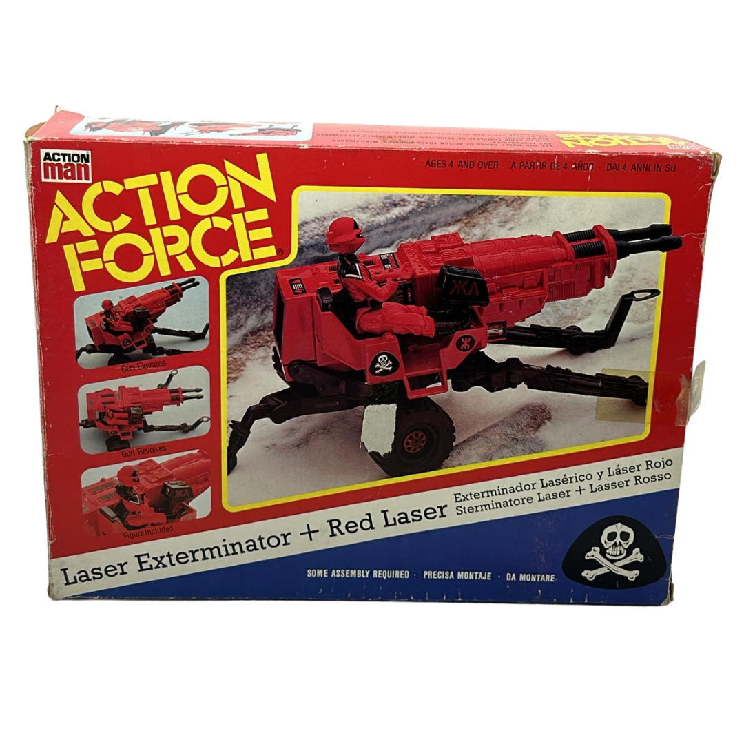 Action Force Laser Exterminator & Red Laser complete box figure bubble & inserts