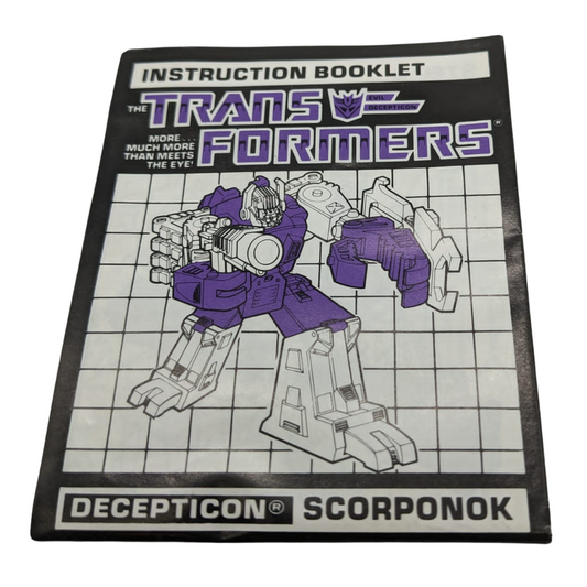 G1 Transformers Scorponok, instructions