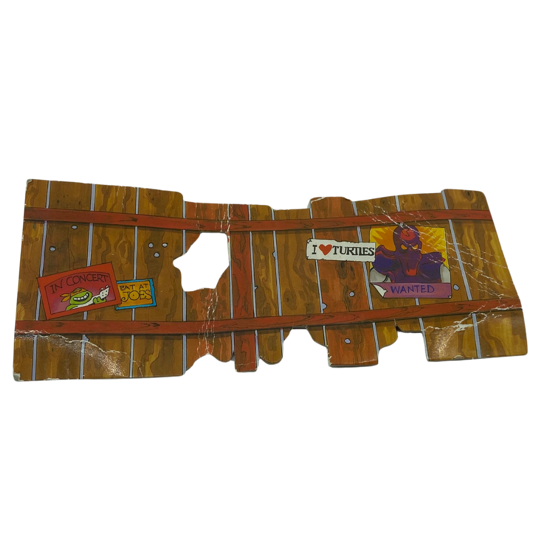 Turtles Sewer Lair  cardboard fence part Playset Vintage 1989 Playmates TMNT 504