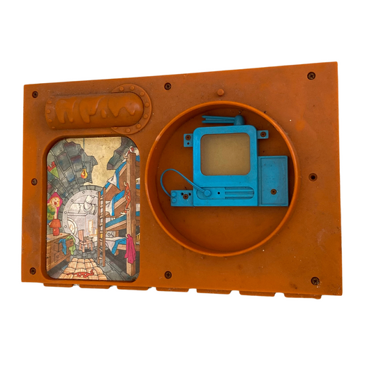 Turtles Sewer Lair wall part with one TV wire Playset 1989 Playmates TMNT 80