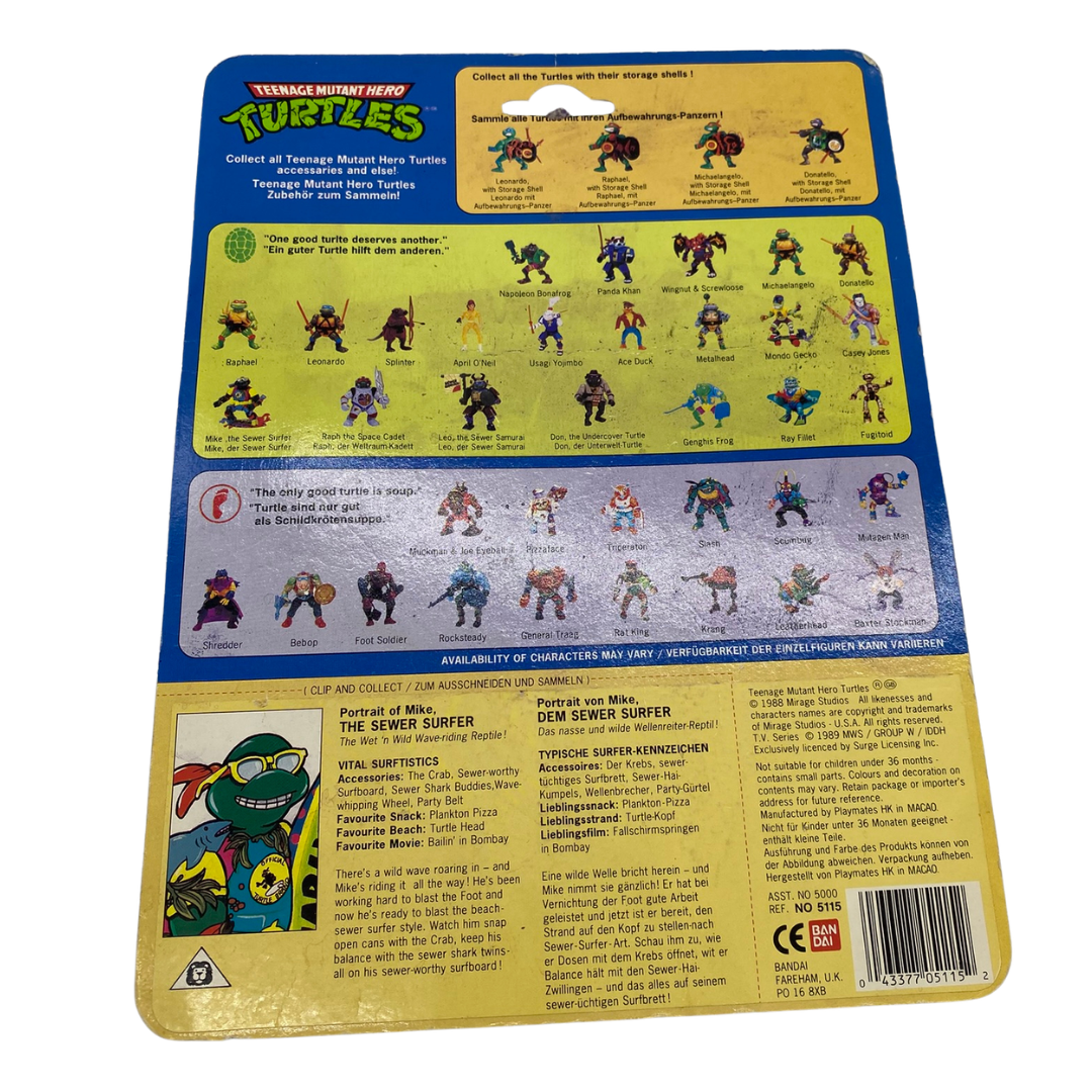 Teenage Mutant Ninja Turtles Mike Sewer Surfer figure cardback original