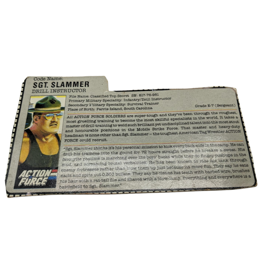 G.I. Joe, Action Force Sgt Slammer / Sgt Slaughter filecard from Triple T