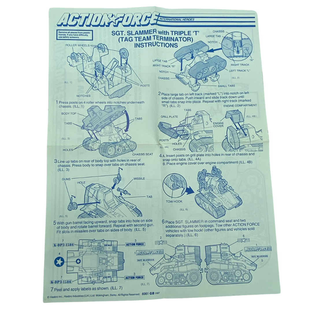 Action Force / GI Joe Sgt Slammer Triple T instructions blueprints 129