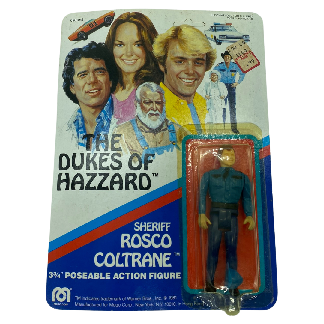 Mego Dukes Of Hazzard Sheriff Rosco Coltrane MOC 3/4" figure Unpunched card