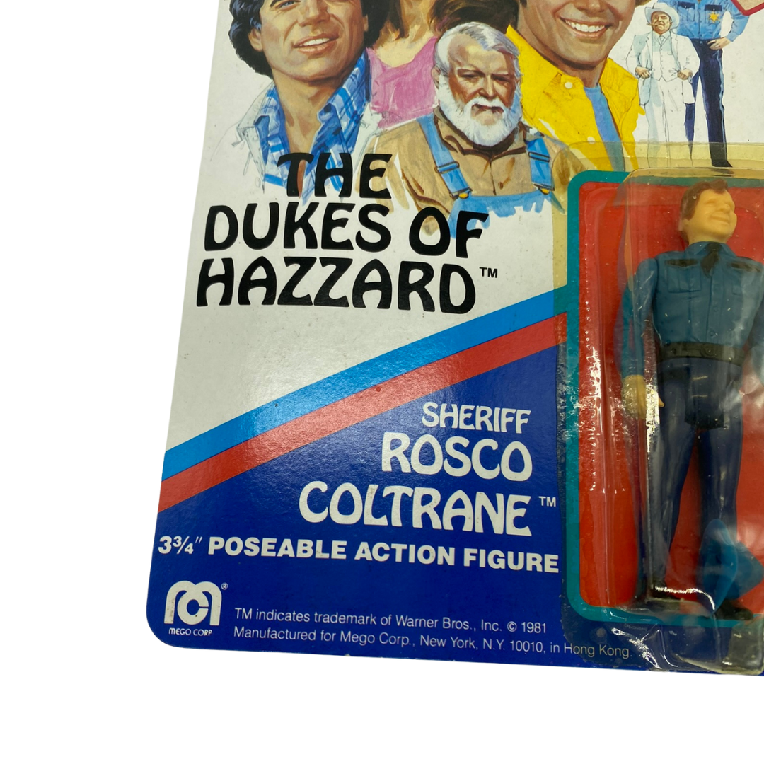 Mego Dukes Of Hazzard Sheriff Rosco Coltrane MOC 3/4" figure Unpunched card