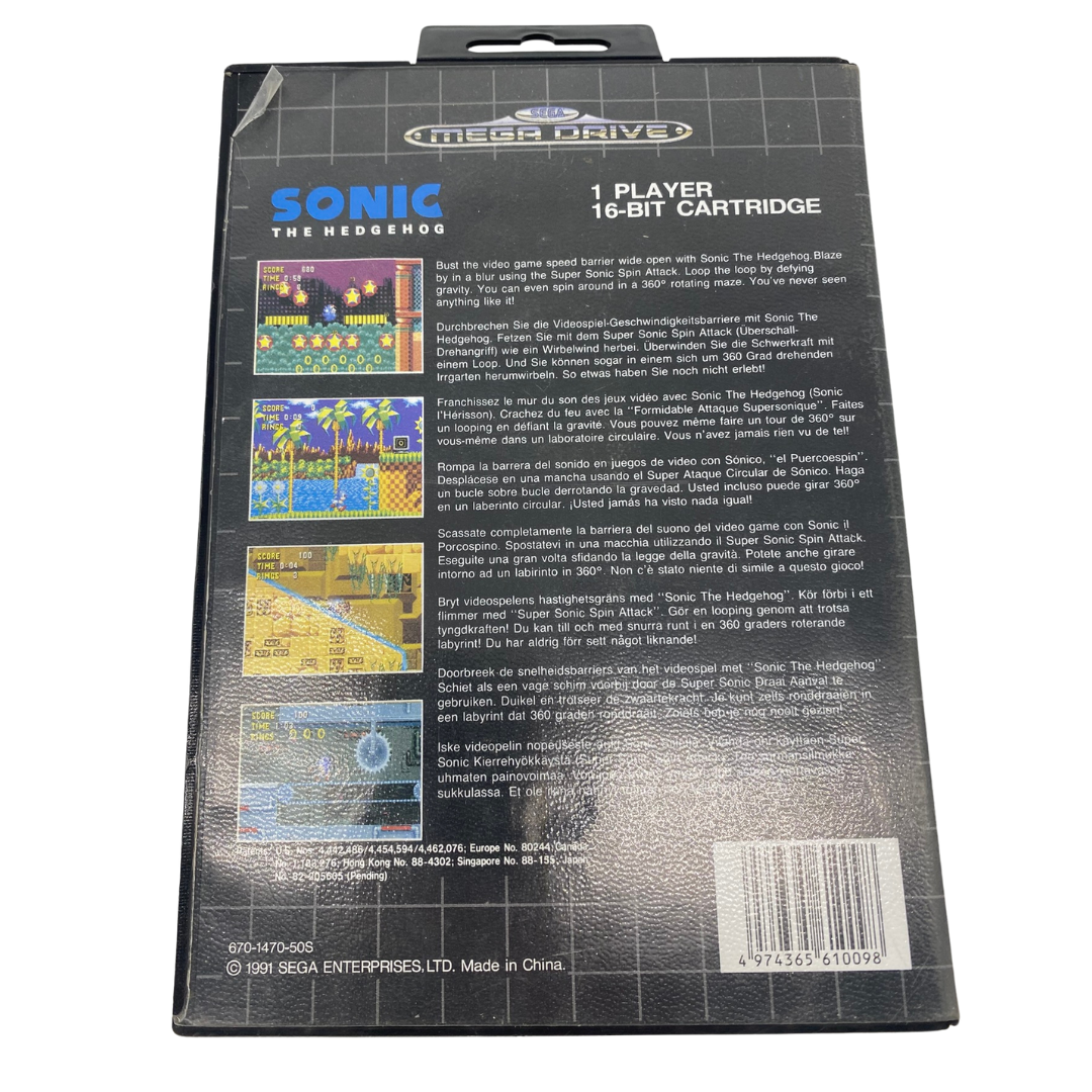 Sonic the Hedgehog Sega Mega Drive game in box PAL