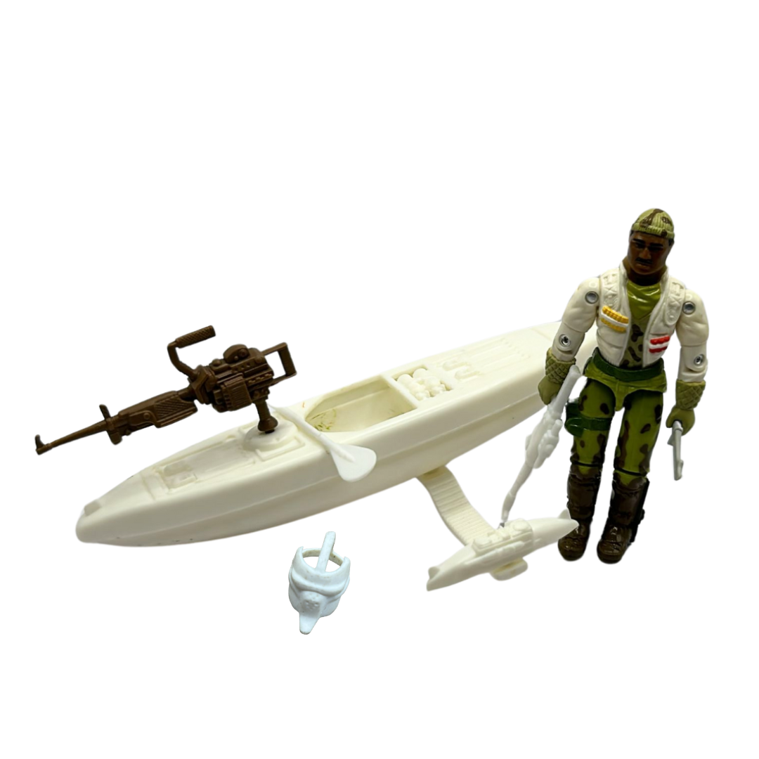 GI Joe, Action Force Stalker V2 complete with canoe / kyak & all accessories 220
