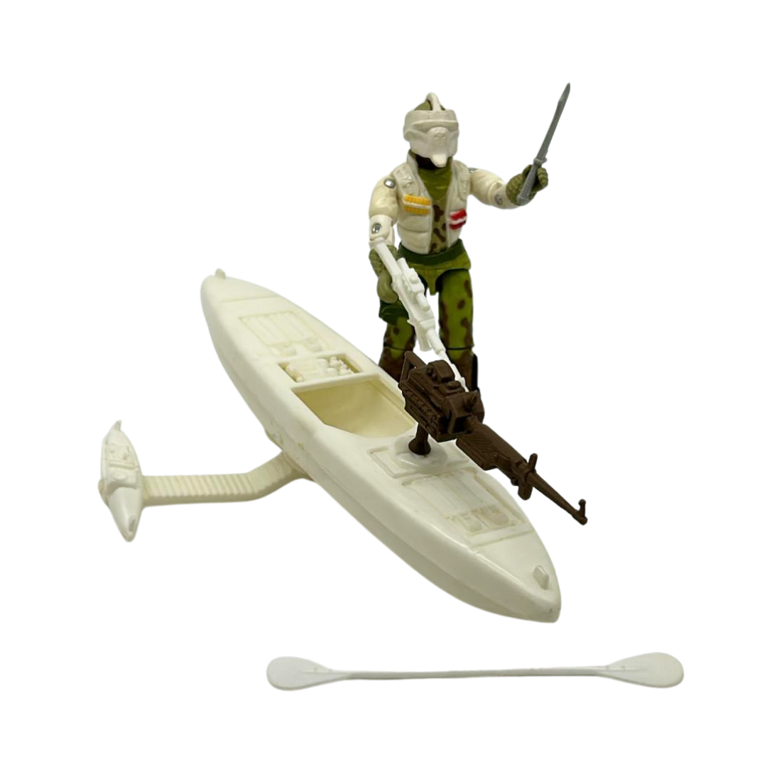GI Joe, Action Force Stalker V2 complete with canoe / kyak & all accessories 220