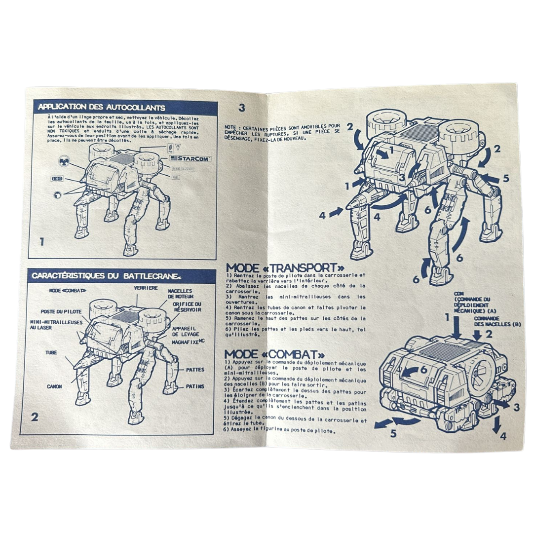 Starcom Battlecrane Instructions French, Battle Crane vehicle