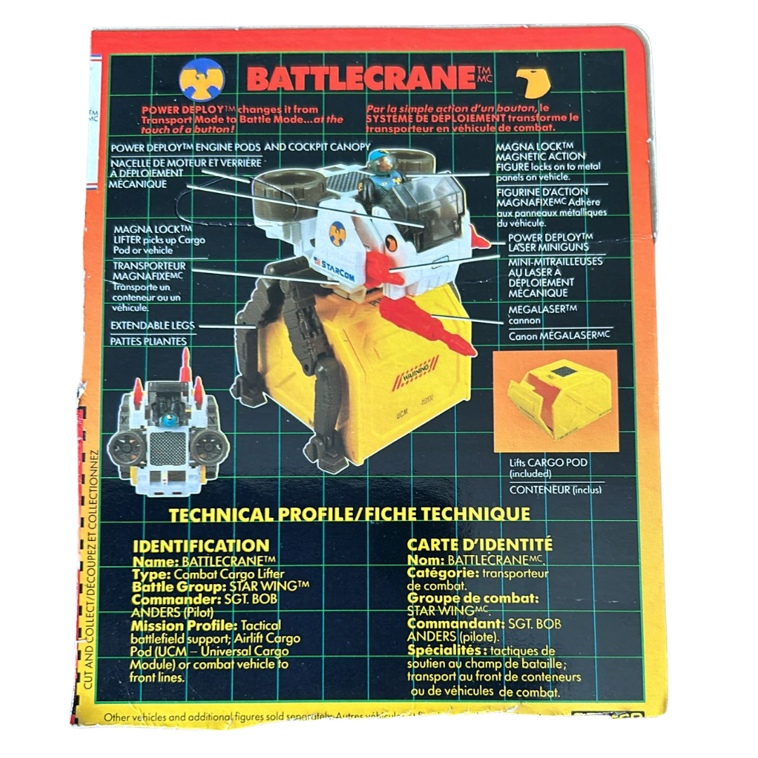 Starcom Battlecrane, Battle Crane, Technical profile from box