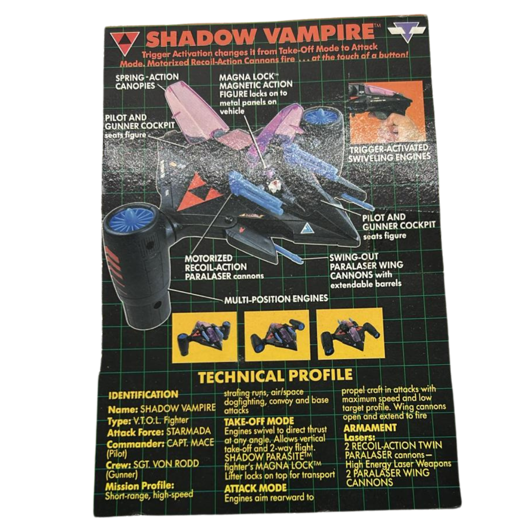 Vintage Starcom Shadow Vampire technical profile from original box