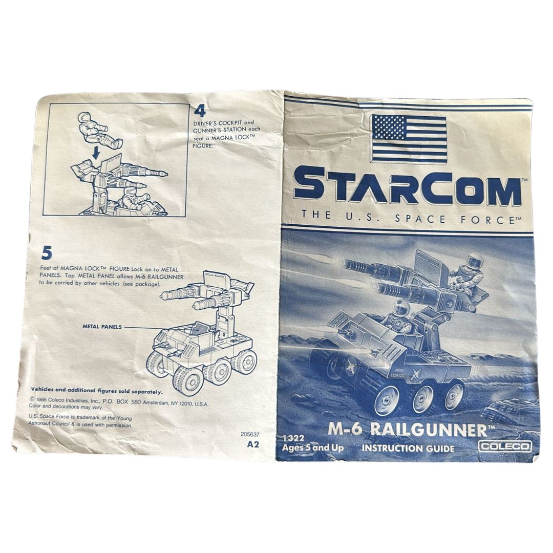 Starcom M-6 Railgunner instructions Vintage Coleco M6 Rail Gunner