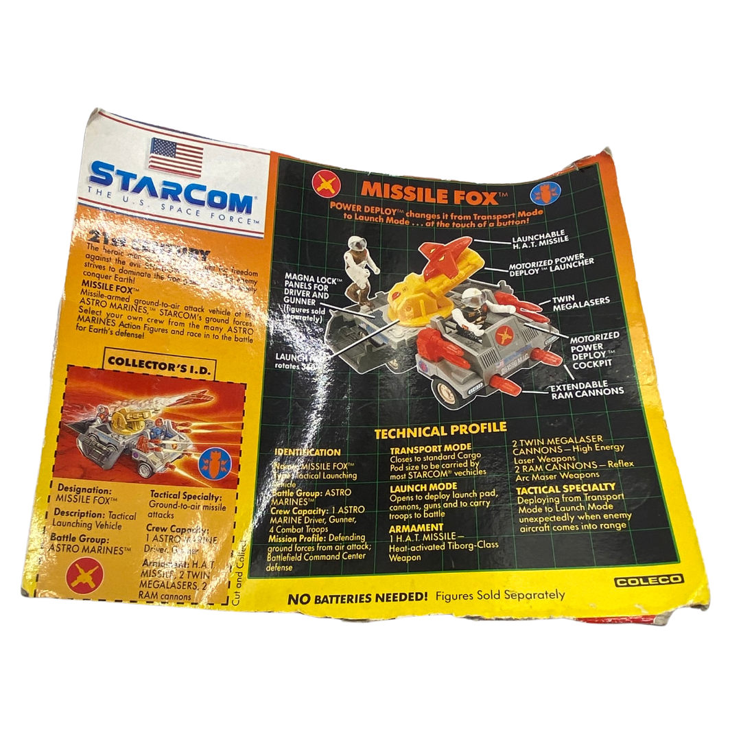 Starcom Missile Fox technical profile from back of original box 889