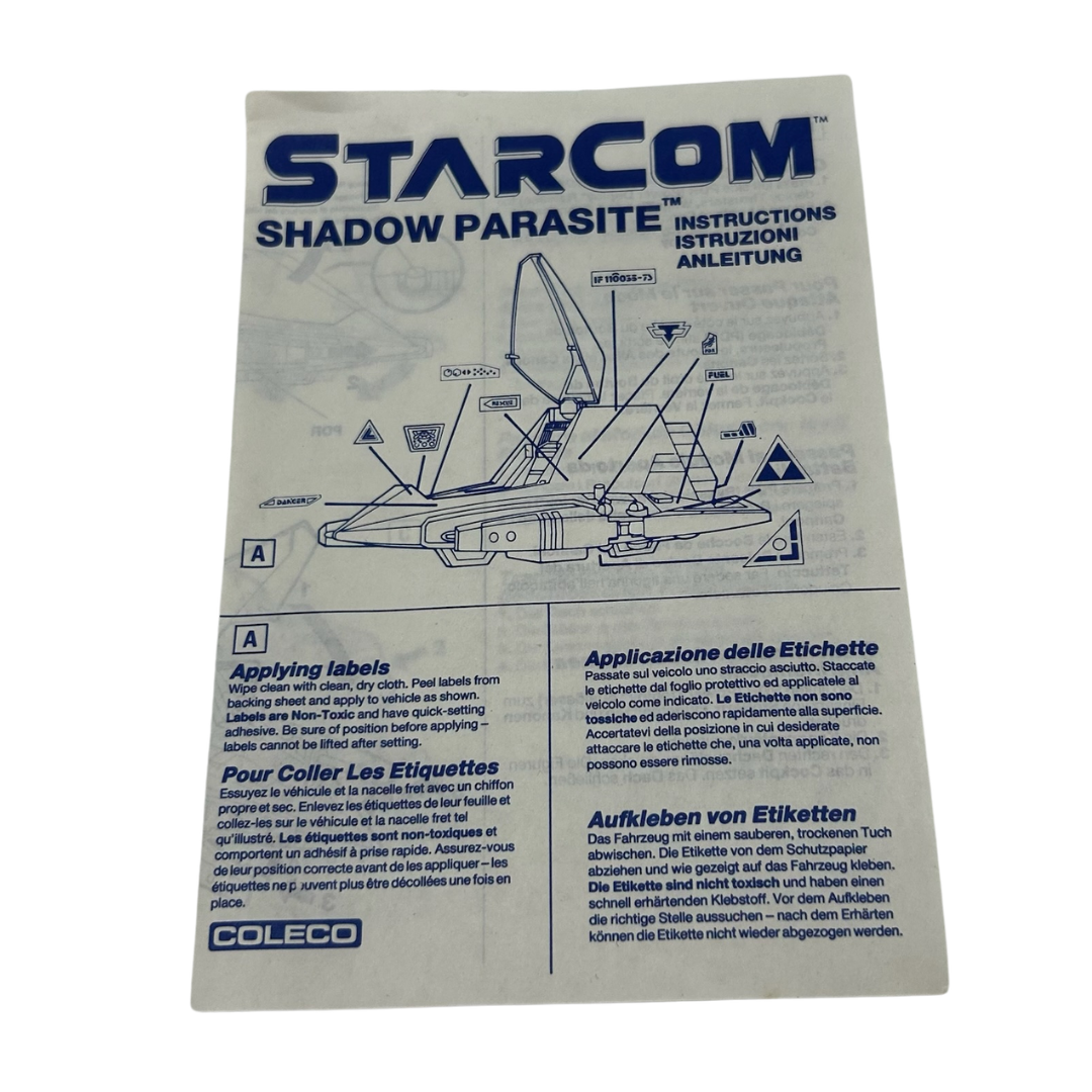 Starcom Shadow Parasite & Lt Magg with box used sticker sheet & instructions 185