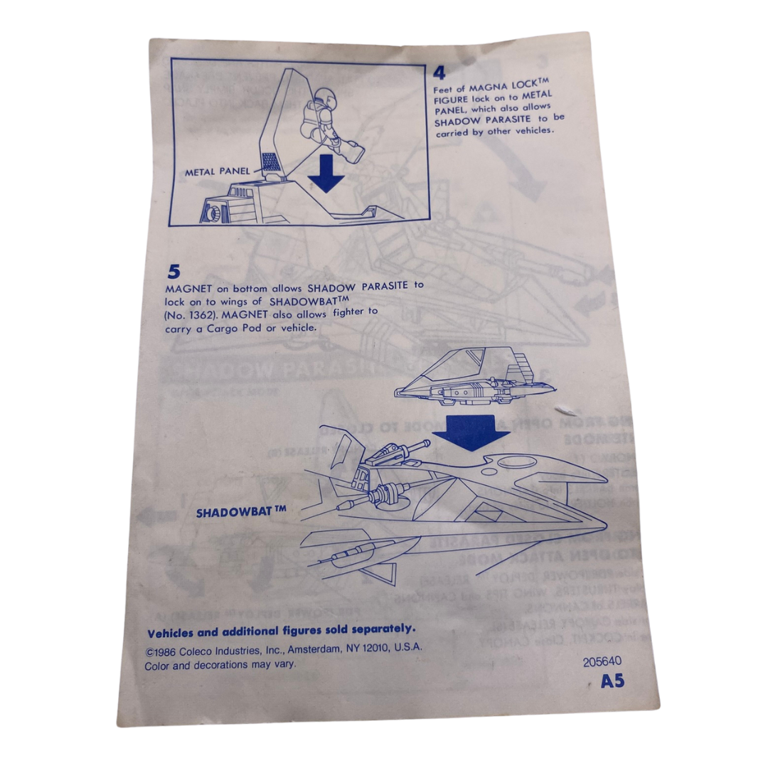 Starcom Shadow Parasite instructions Coleco 807