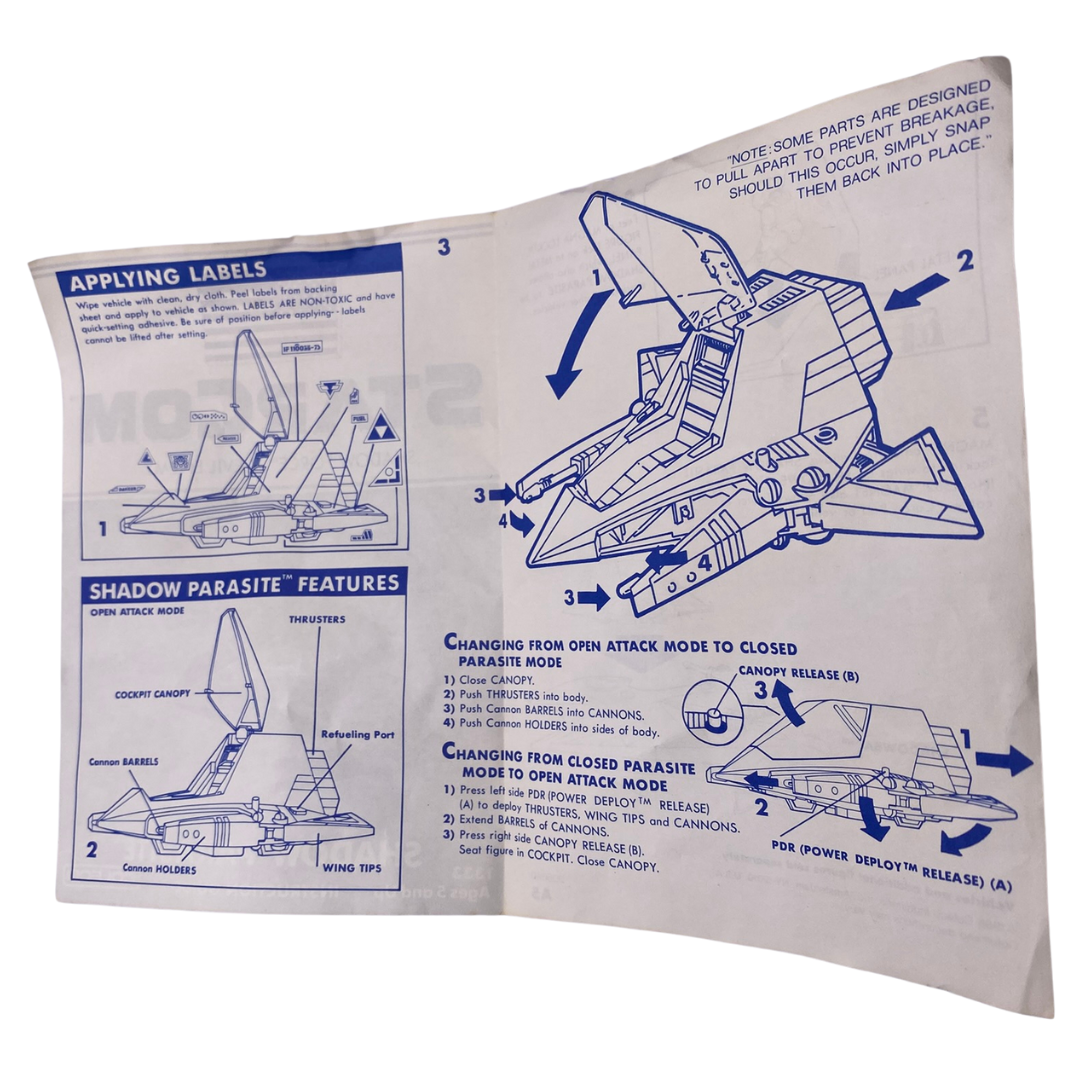 Starcom Shadow Parasite instructions Coleco 807
