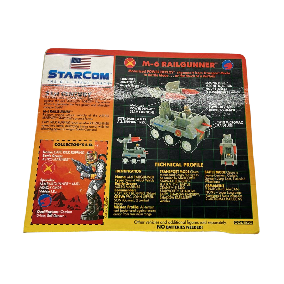 Starcom M-6 Railgunner Technical profile & collectors card M6 Rail Gunner