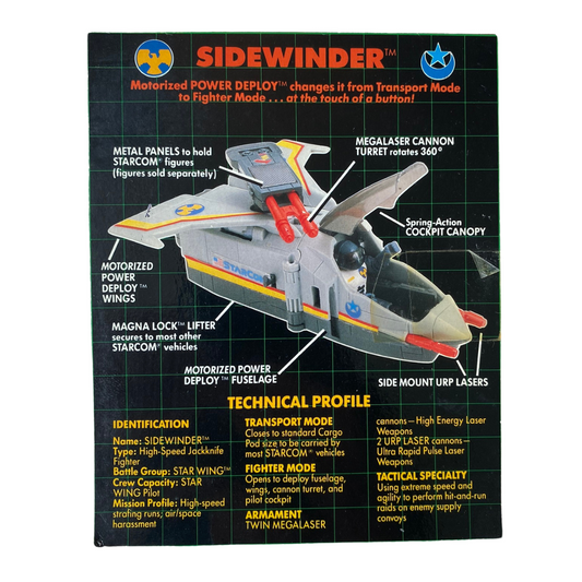 Starcom Sidewinder technical profile from original box