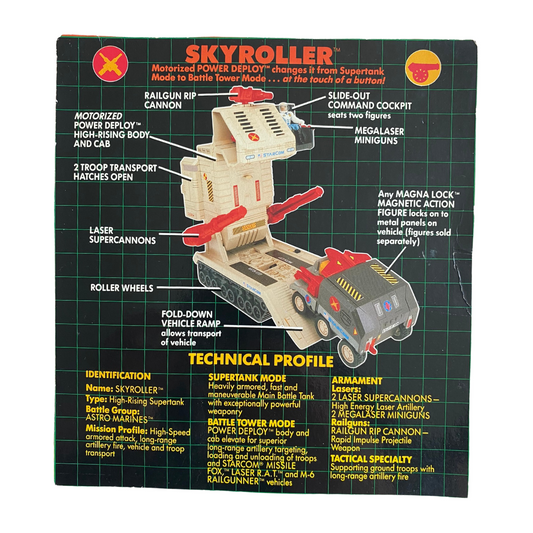 Vintage Starcom Skyroller technical profile from original box