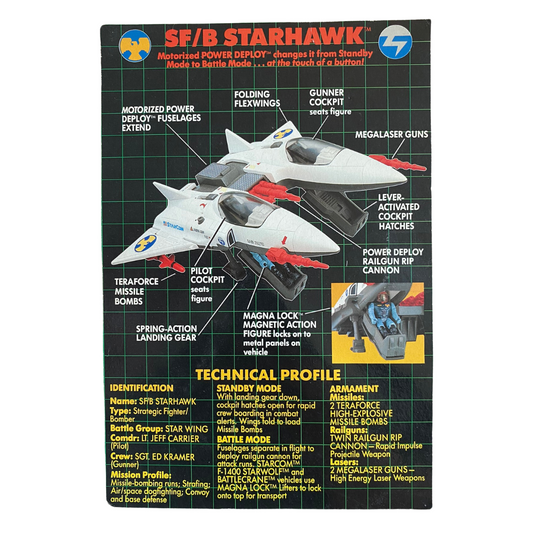 Starcom Starhawk technical profile from original box star hawk