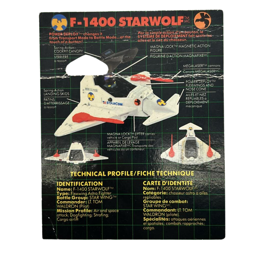 Vintage Starcom F-1400 Starwolf technical profile from original box