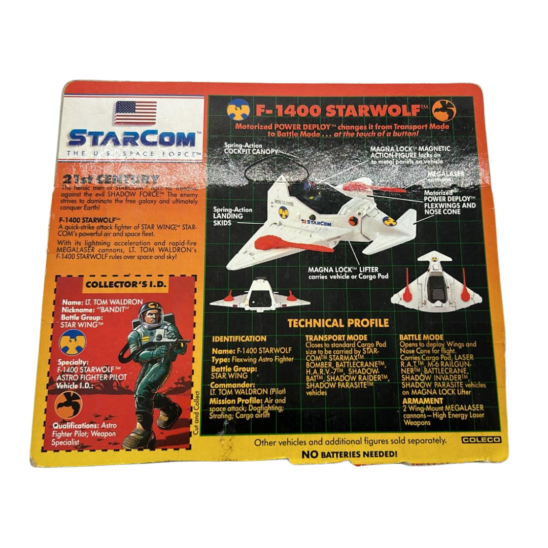 Vintage Starcom F-1400 Starwolf technical profile from original box ...