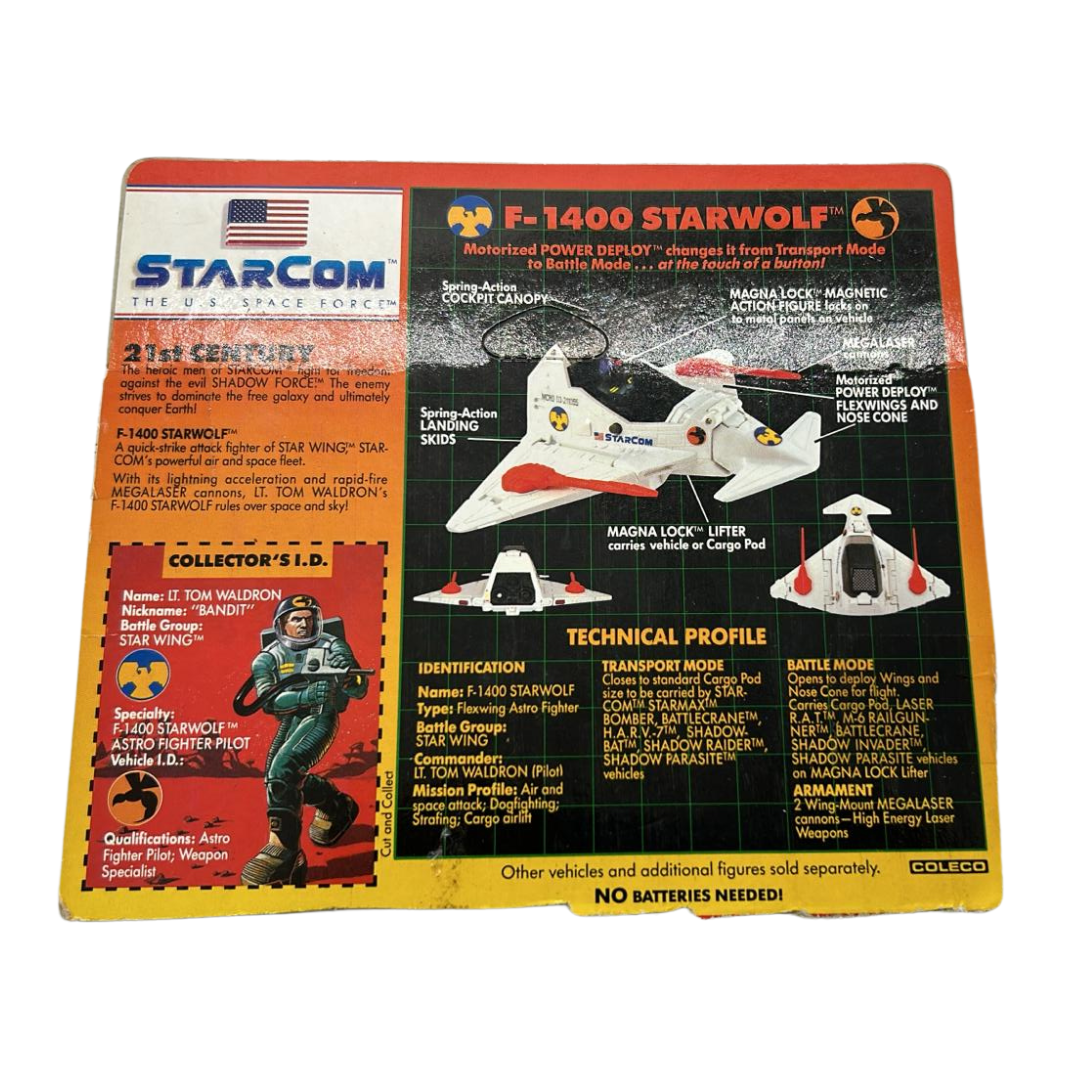 Vintage Starcom F-1400 Starwolf technical profile from original box