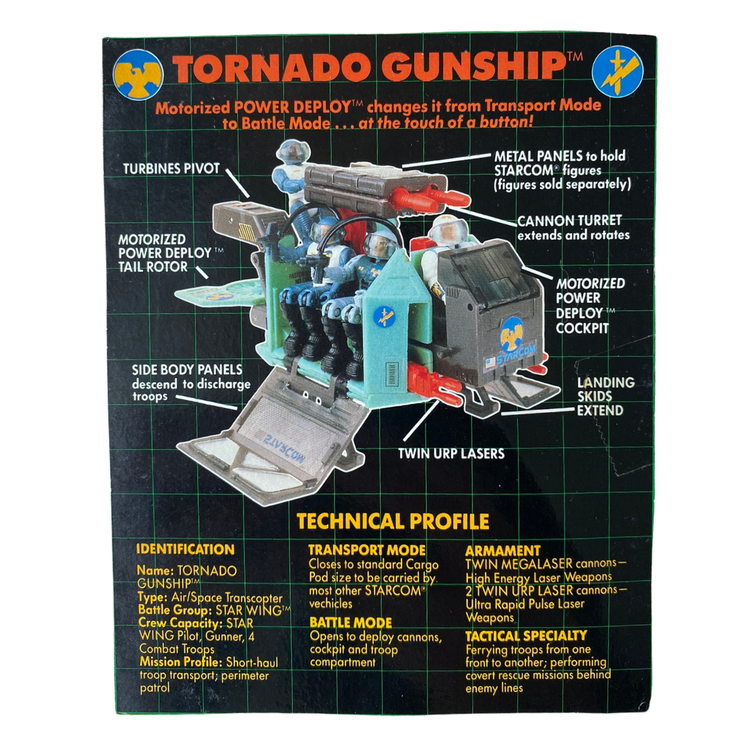 Vintage Starcom Tornado Gunship technical profile from original box