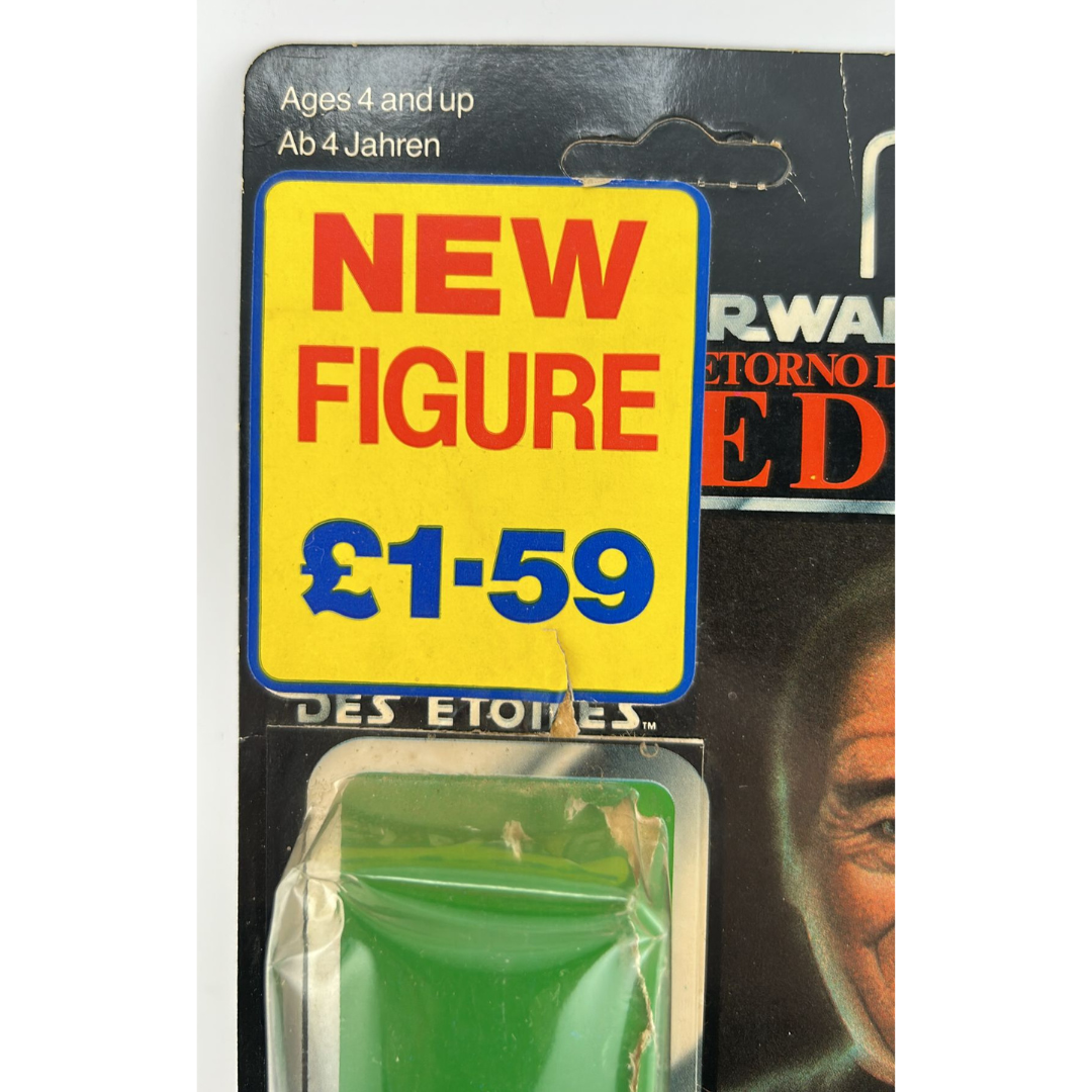 Vintage Star Wars Anakin Skywalker with opened tri-logo cardback with bubble